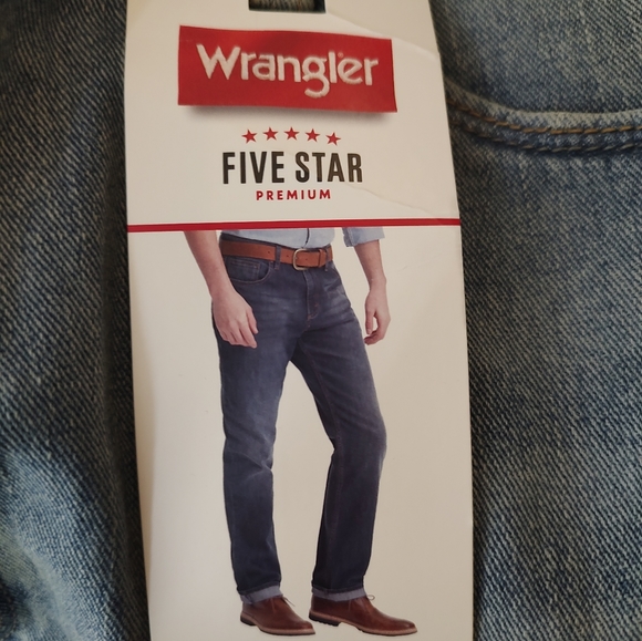 New With Tags Wrangler Five Star Slim Straight Leg 38 x 32 - Picture 5 of 7